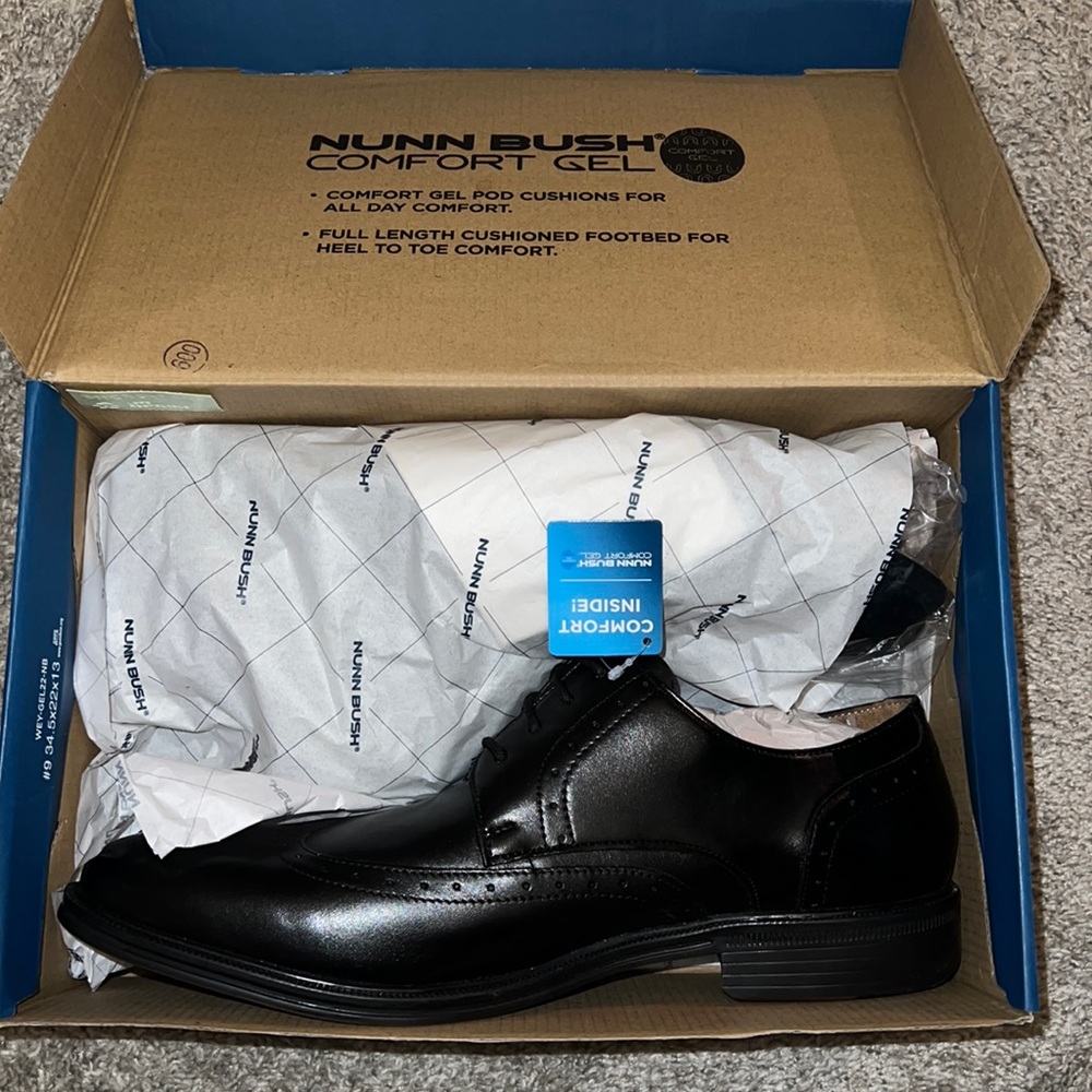 Black Nunn Bush Sherwood Wingtip Oxford men’s size 13 shoes